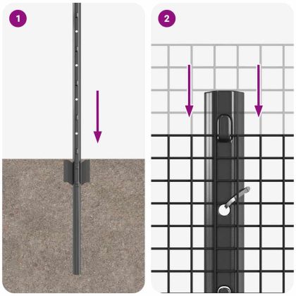 Ограда и колче Сив 0,6 x 100 м Стомана