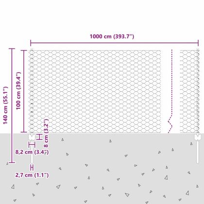 Ограда и колче Зелен 1 x 10 m Стомана