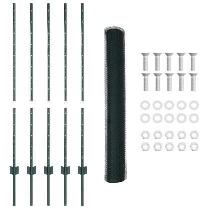 Ограда и колче Зелен 1,2 x 10 m Стомана