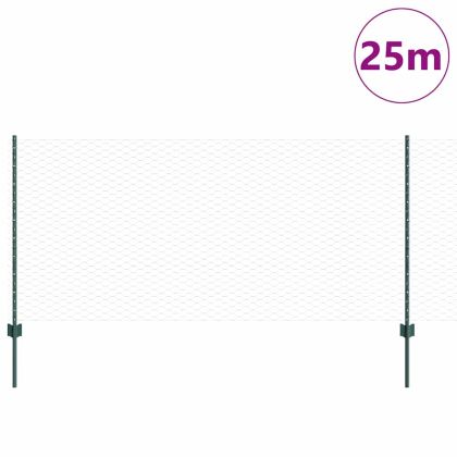 Ограда и колче Зелен 1 x 25 m Стомана