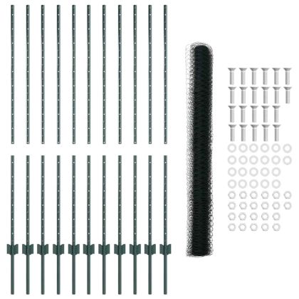 Ограда и колче Зелен 1,4 x 25 m Стомана