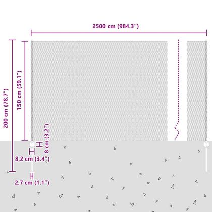 Ограда и колче Зелен 1,5 x 25 m Стомана