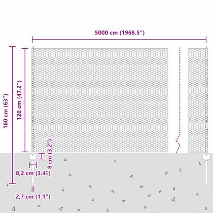 Ограда и колче Зелен 1,2 x 50 m Стомана