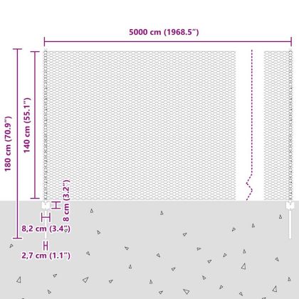 Ограда и колче Зелен 1,4 x 50 m Стомана
