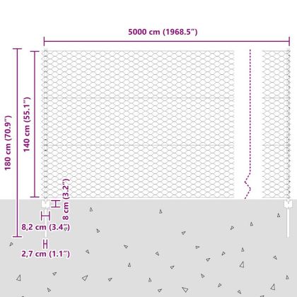Ограда и колче Зелен 1,4 x 50 m Стомана