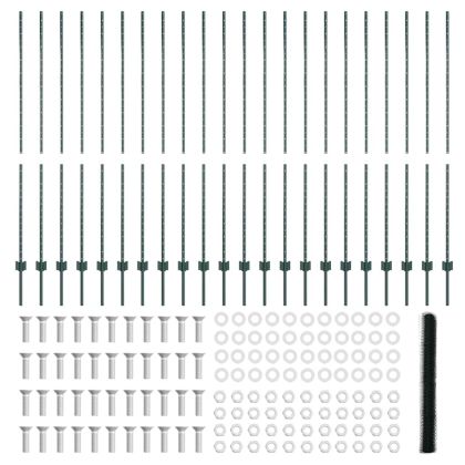 Ограда и колче Зелен 1,5 x 50 m Стомана