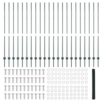 Ограда и колче Зелен 1,6 x 50 m Стомана