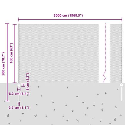 Ограда и колче Зелен 1,6 x 50 m Стомана