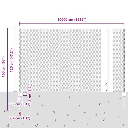 Ограда и колче Зелен 1,2 x 100 m Стомана