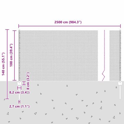 Ограда и колче Сив 1 x 25 m Стомана