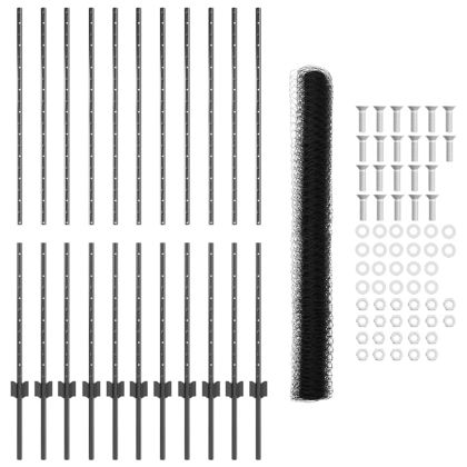 Ограда и колче Сив 1,4 x 25 m Стомана