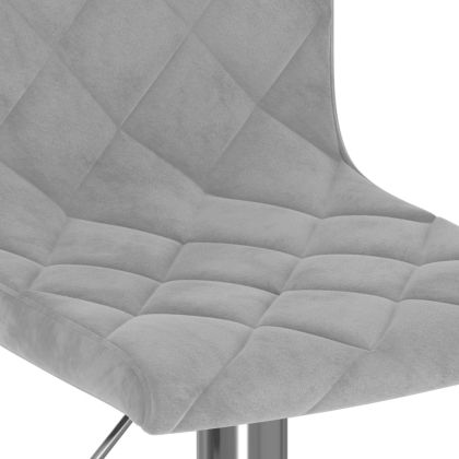 Бар табуретки, 2 бр, светлосиви, кадифе