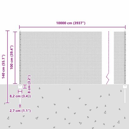 Ограда и колче Сив 1 x 100 m Стомана