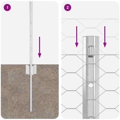 Ограда и колче Сребрист 0,5 x 10 м Стомана