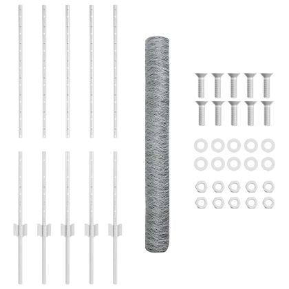 Ограда и колче Сребрист 1 x 10 m Стомана