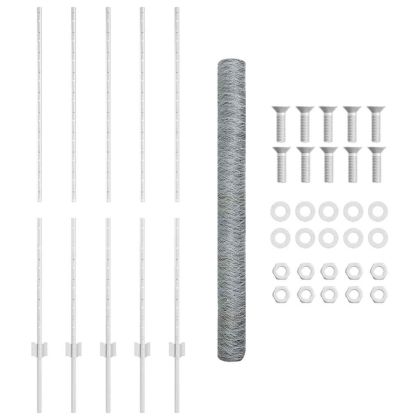 Ограда и колче Сребрист 1,4 x 10 m Стомана