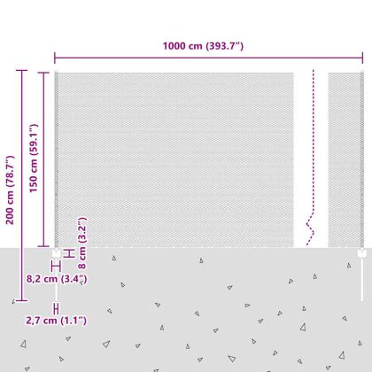 Ограда и колче Сребрист 1,5 x 10 m Стомана