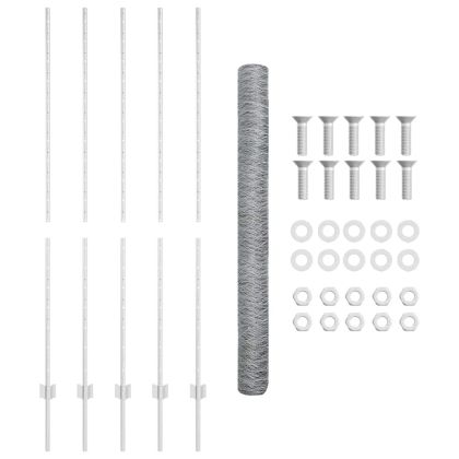 Ограда и колче Сребрист 1,6 x 10 m Стомана