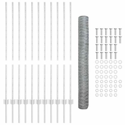 Ограда и колче Сребрист 1,2 x 25 m Стомана