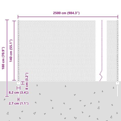 Ограда и колче Сребрист 1,4 x 25 m Стомана
