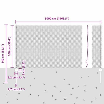 Ограда и колче Сребрист 1 x 50 m Стомана