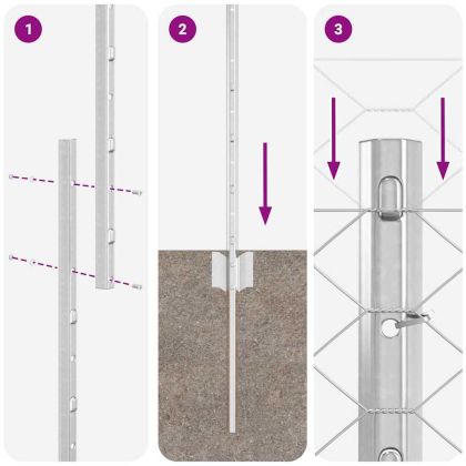 Ограда и колче Сребрист 1,5 x 50 m Стомана