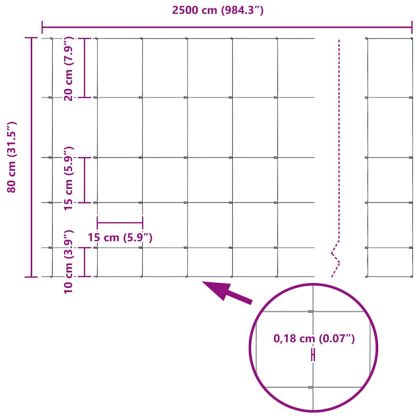 Ограда и колче Сребрист 0,8 x 25 m Стомана