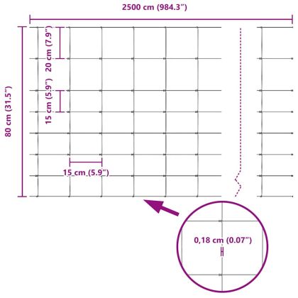 Ограда и колче Сребрист 0,8 x 25 m Стомана