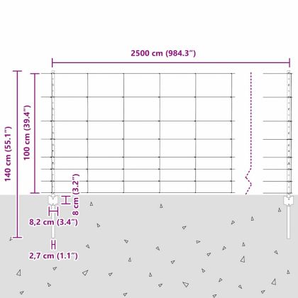 Ограда и колче Сребрист 1 x 25 m Стомана