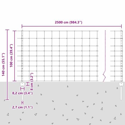 Ограда и колче Сребрист 1 x 25 m Стомана
