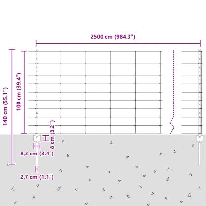 Ограда и колче Сребрист 1 x 25 m Стомана