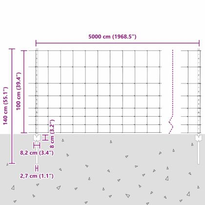 Ограда и колче Сребрист 1 x 50 m Стомана