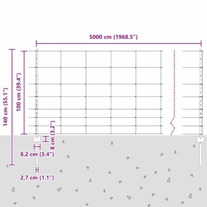 Ограда и колче Сребрист 1 x 50 m Стомана