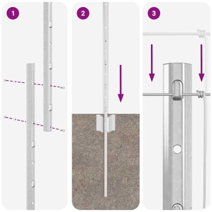 Ограда и колче Сребрист 1,4 x 50 m Стомана