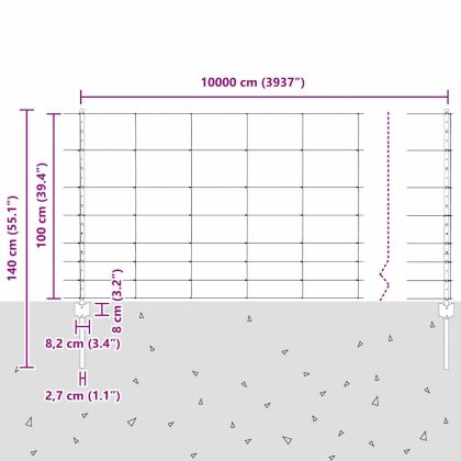 Ограда и колче Сребрист 1 x 100 m Стомана