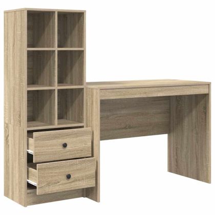Бюро с чекмедже 2 pcs Сонома дъб