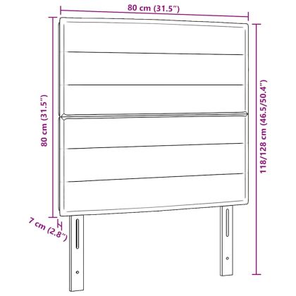 Облегалка за глава с таблото Тъмен кафяв 80 cm Изкуствена