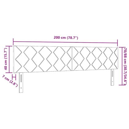 LED глава с таблото Тъмен сив 200 cm Изкуствена