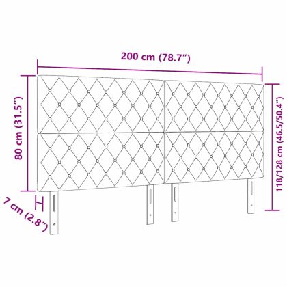 LED глава С LED лентисти светлини Светлосиво 200 cm Полиестер
