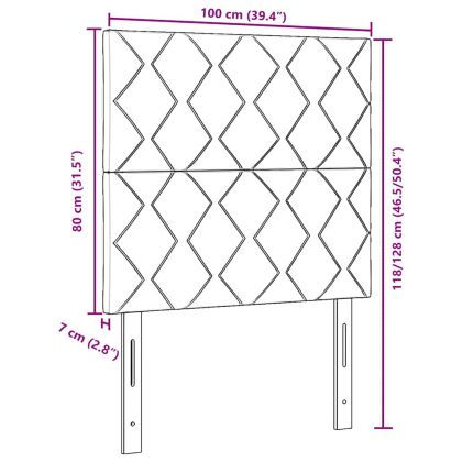 LED глава с таблото Светлосиво 100 cm Изкуствена