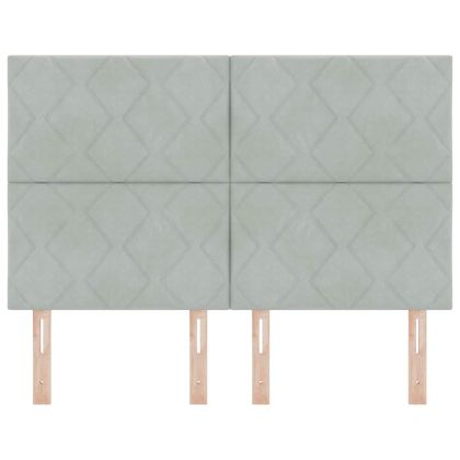 LED глава с таблото Светлосиво 144 см Изкуствена