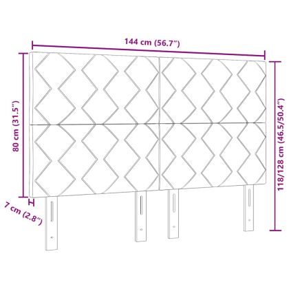 LED глава с таблото Светлосиво 144 см Изкуствена