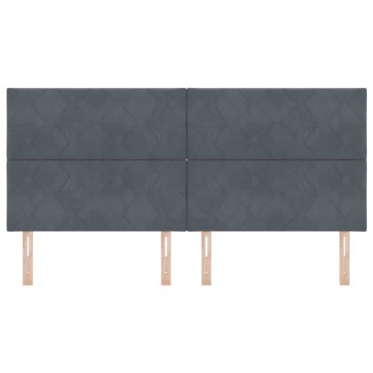 LED глава с таблото Тъмен сив 200 cm Изкуствена