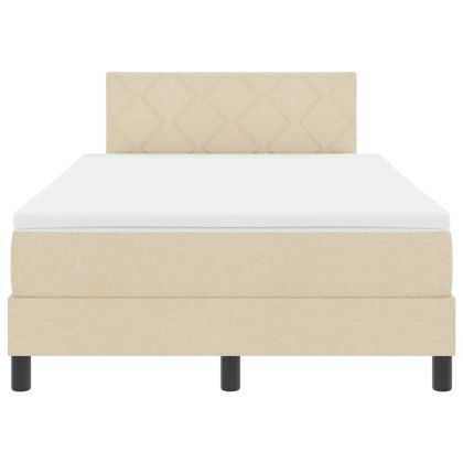 Легло с пружинирана основа с матрак Крем 120 x 200 cm текстил