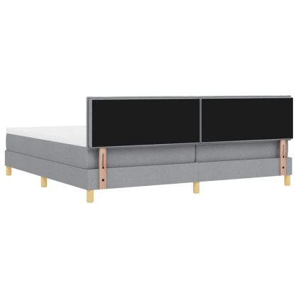 Легло с пружинирана основа Светлосиво 200 x 200 cm текстил