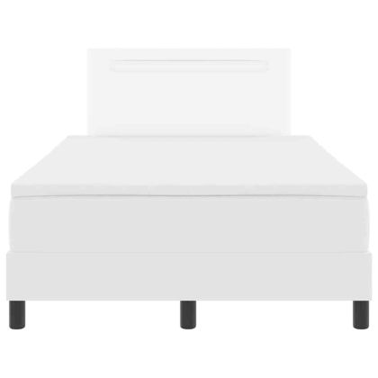 Рамка за легло с матрак с матрак Бяло 120 x 190 cm Изкуствена