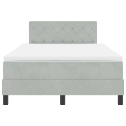 Легло с пружинирана основа Светлосиво 120 x 200 cm Кадифе