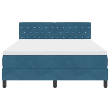 Легло с пружинирана основа Тъмен син 140 x 190 cm Кадифе