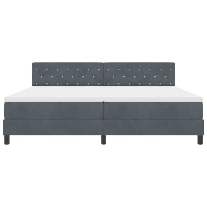 Легло с пружинирана основа Тъмен сив 200 x 200 cm Кадифе