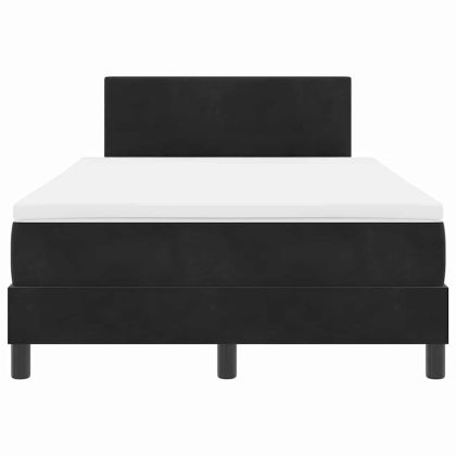 Легло с пружинирана основа с матрак Черно 120 x 190 cm Кадифе